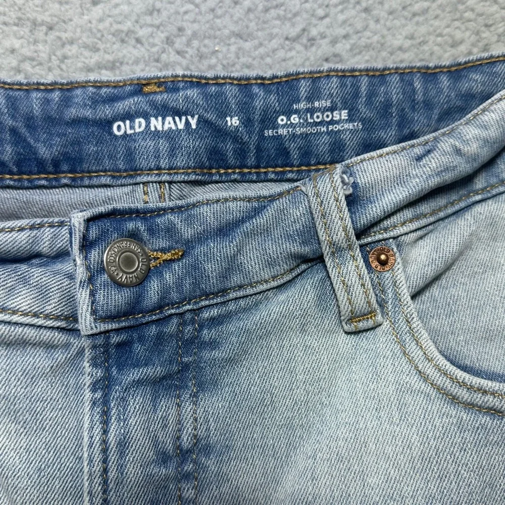 Old Navy High Rise‎ O.G. Loose Light Wash Denim Jeans Women Size 16